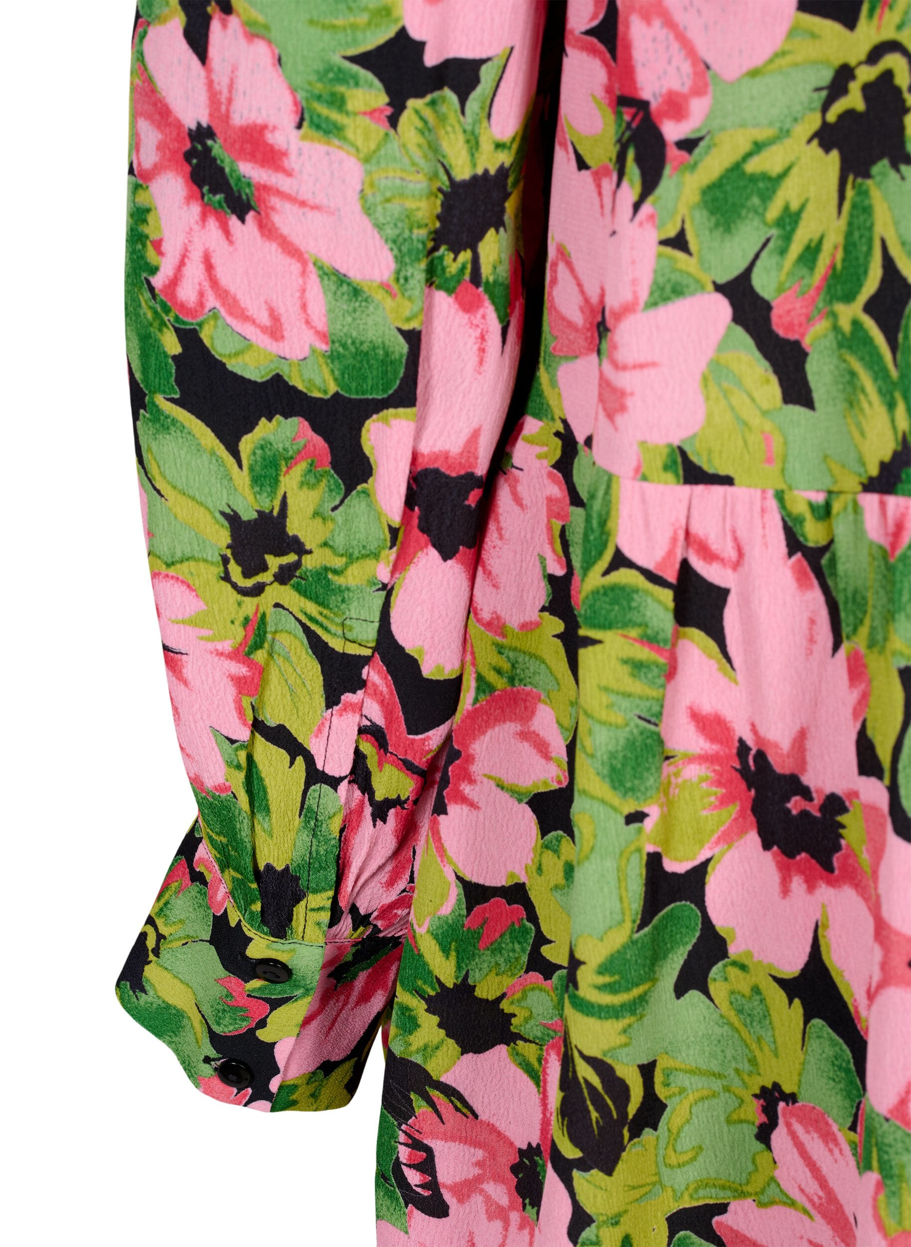 Zizzifashion Floral shirt in viscose, Pink G. Flower AOP, Packshot image number 3