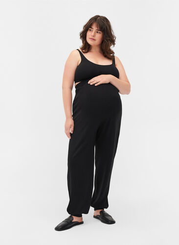 Knitted maternity pants, Black, Model image number 0