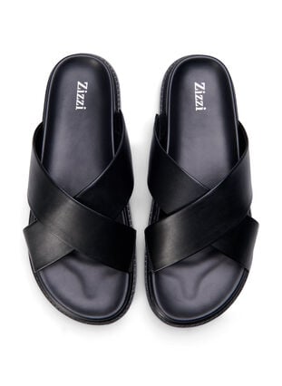 Wide fit sandal with crossed straps, Black, Packshot image number 2