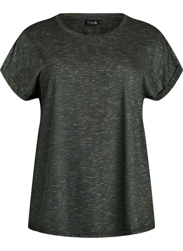 Loose workout t-shirt with short sleeves, Green, Packshot image number 0