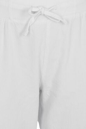 Loose cropped trousers in cotton, Bright White, Packshot image number 2
