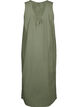 Sleeveless cotton blend dress with linen, Deep Lichen Green, Packshot image number 1