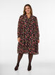 Dress with all-over print and a ruffle layer, Black, Model image number 0