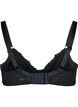 Full cover bra in mesh with embroidered pattern, Black, Packshot image number 1