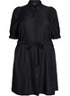 Knee-length shirt dress with tie belt, Black, Packshot image number 0
