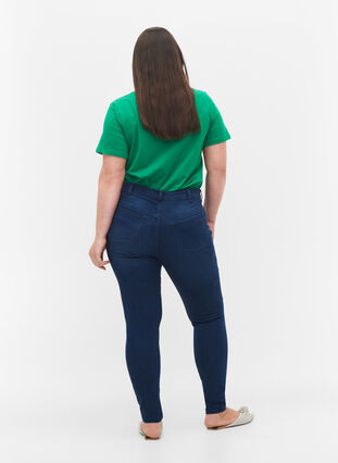 Super slim Amy jeans with elasticated waist, Dark blue, Model image number 1