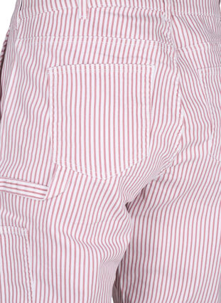 Striped cargo jeans with a straight fit, Rose White Stripe, Packshot image number 3
