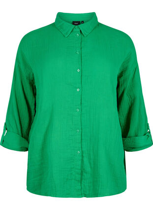 Shirt with cotton muslin collar, Jolly Green, Packshot image number 0