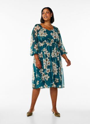 chiffon cocktail dress plus size Plus "Sammy" Chiffon Long Sleeve Dress