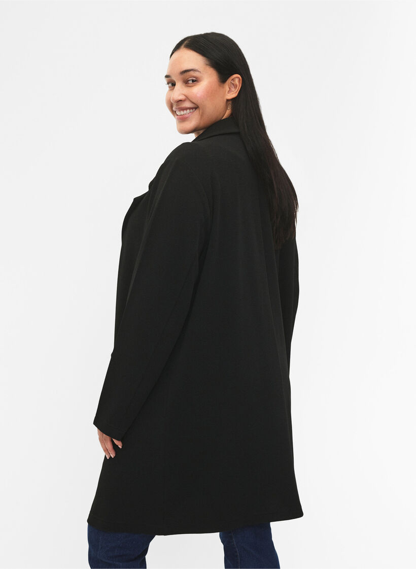 FLASH - Long blazer with pockets, Black, Model image number 2