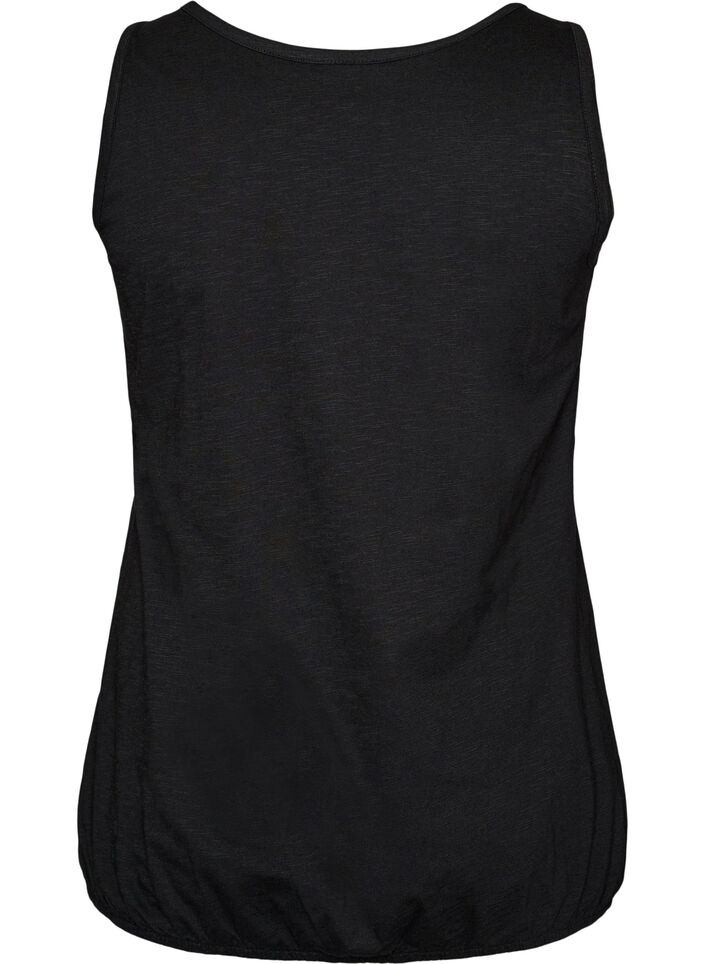 Tank top in organic cotton with V-neck and buttons, Black, Packshot image number 1