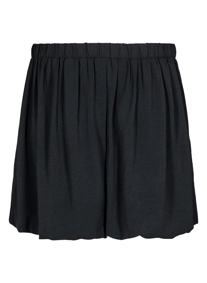 Short balloon skirt with an elasticated waistband, Black, Packshot image number 1
