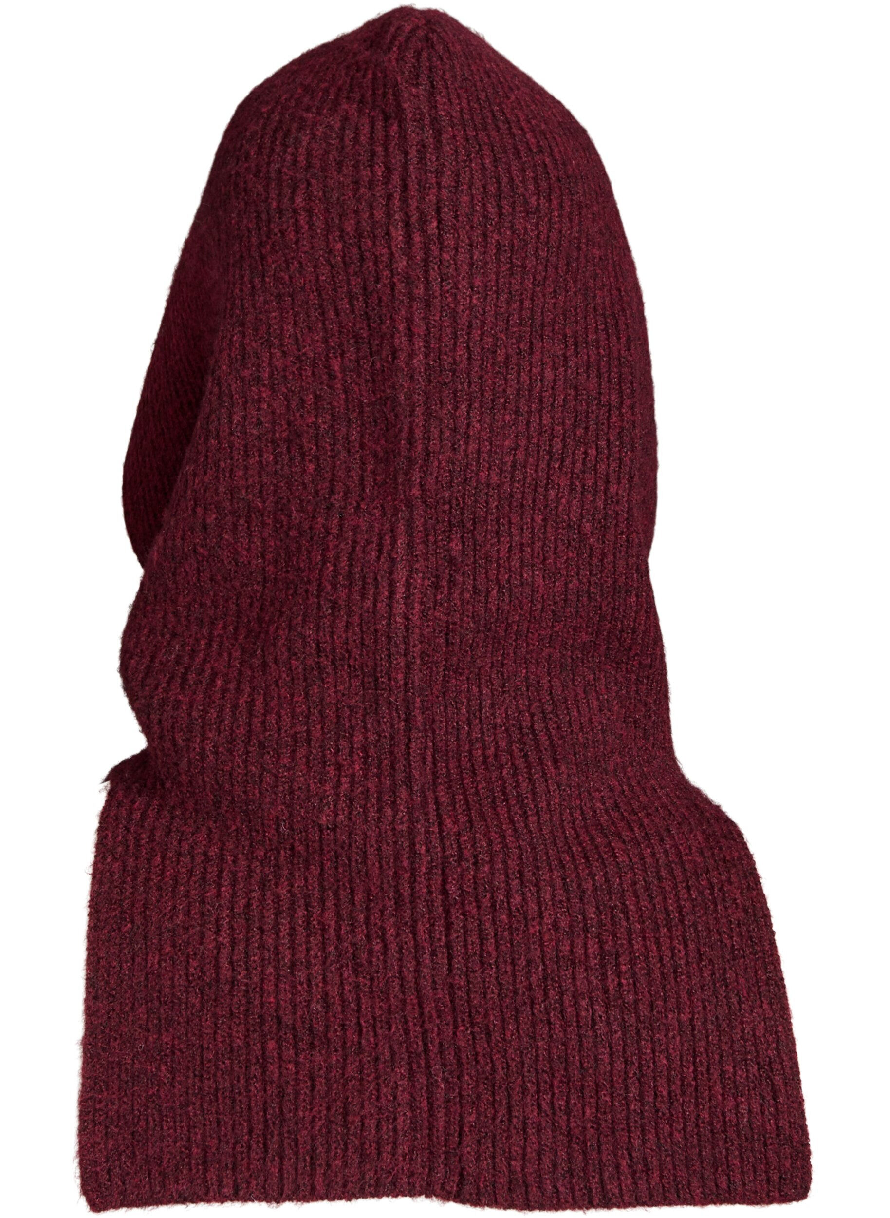 Zizzifashion Knitted balaclava with drawstrings, Dark Bordeaux, Packshot image number 1