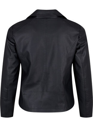 biker jacket in imitated leather, Black, Packshot image number 1