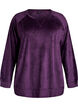Velour blouse with raglan sleeves, Purple, Packshot image number 0