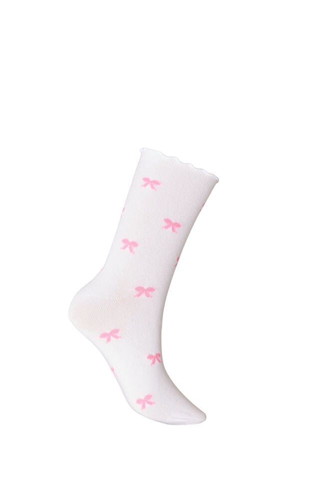 Cotton socks with patterns, White, Packshot image number 1