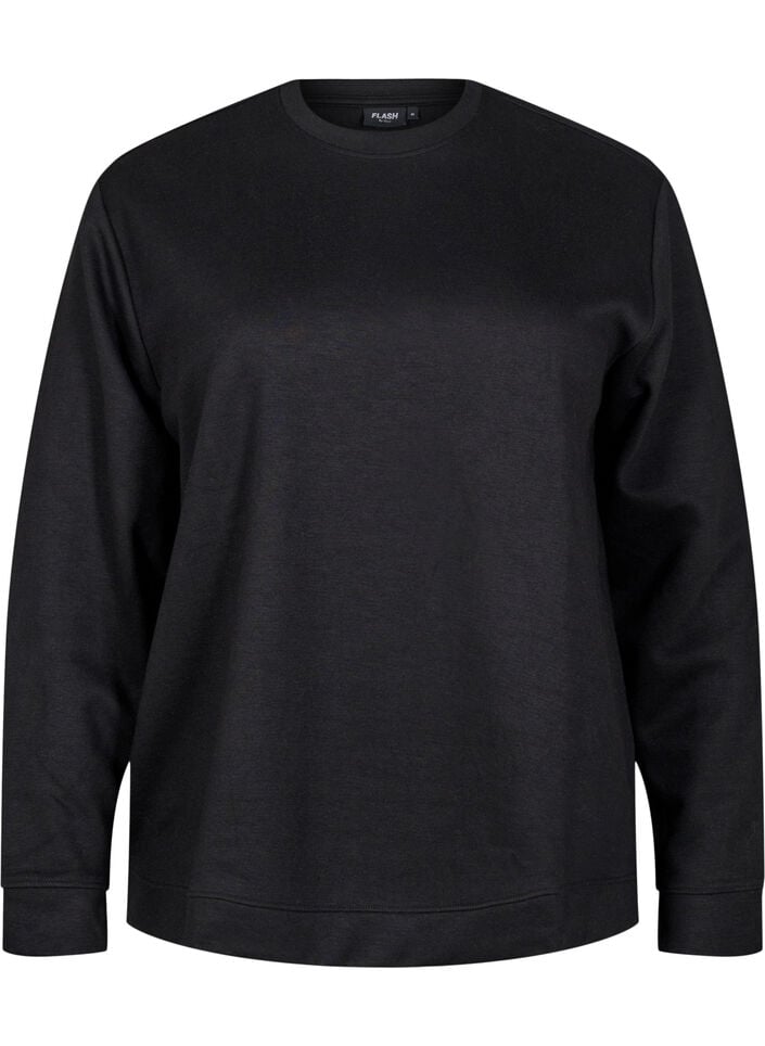 Sweatshirt with crew neck, Black, Packshot image number 0
