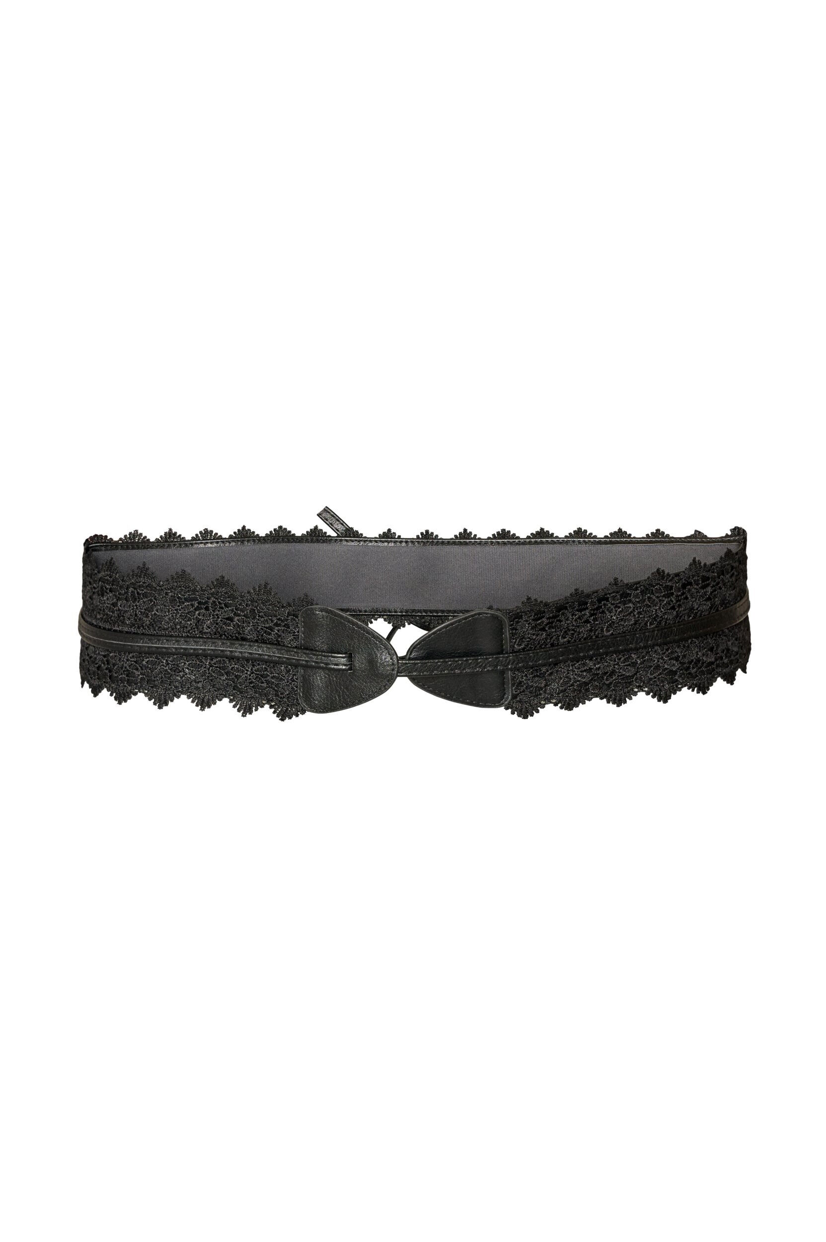 ZizzifashionWaist belt with lace and tie fastening, Black, Packshot image number 1