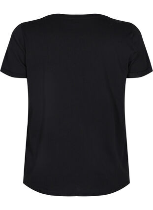 Sports t-shirt with print, Black w. White, Packshot image number 1
