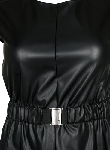 Leather look short dress, Black, Packshot image number 2