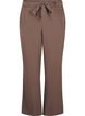 Loose trousers with high waist and tie belt, Brown, Packshot image number 0