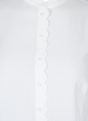 Viscose shirt with ruffles details and stand-up collar, Snow White, Packshot image number 2