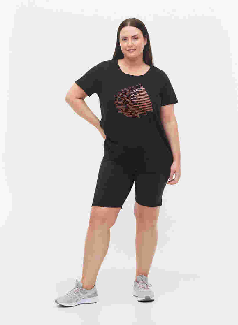 Sports t-shirt with print, Black w. Copper Foil, Model image number 2