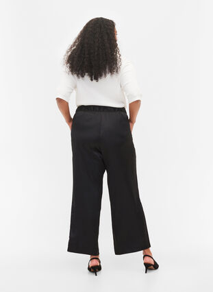 Loose trousers with pockets and elasticated edge, Black, Model image number 1