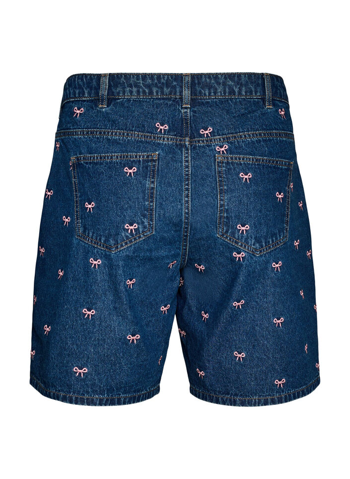 Embroidered denim shorts, Blue, Packshot image number 1