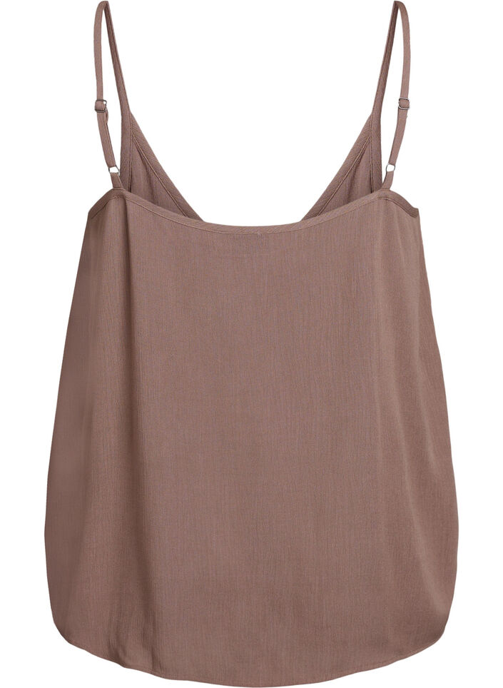 Strap top in viscose, Brown, Packshot image number 1