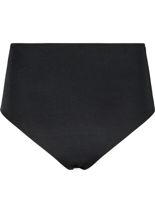 Solid color bikini bottom with regular waist, Black, Packshot image number 1