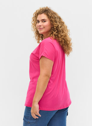 Loose short-sleeved cotton t-shirt, Beetroot Pur Faith, Model image number 1