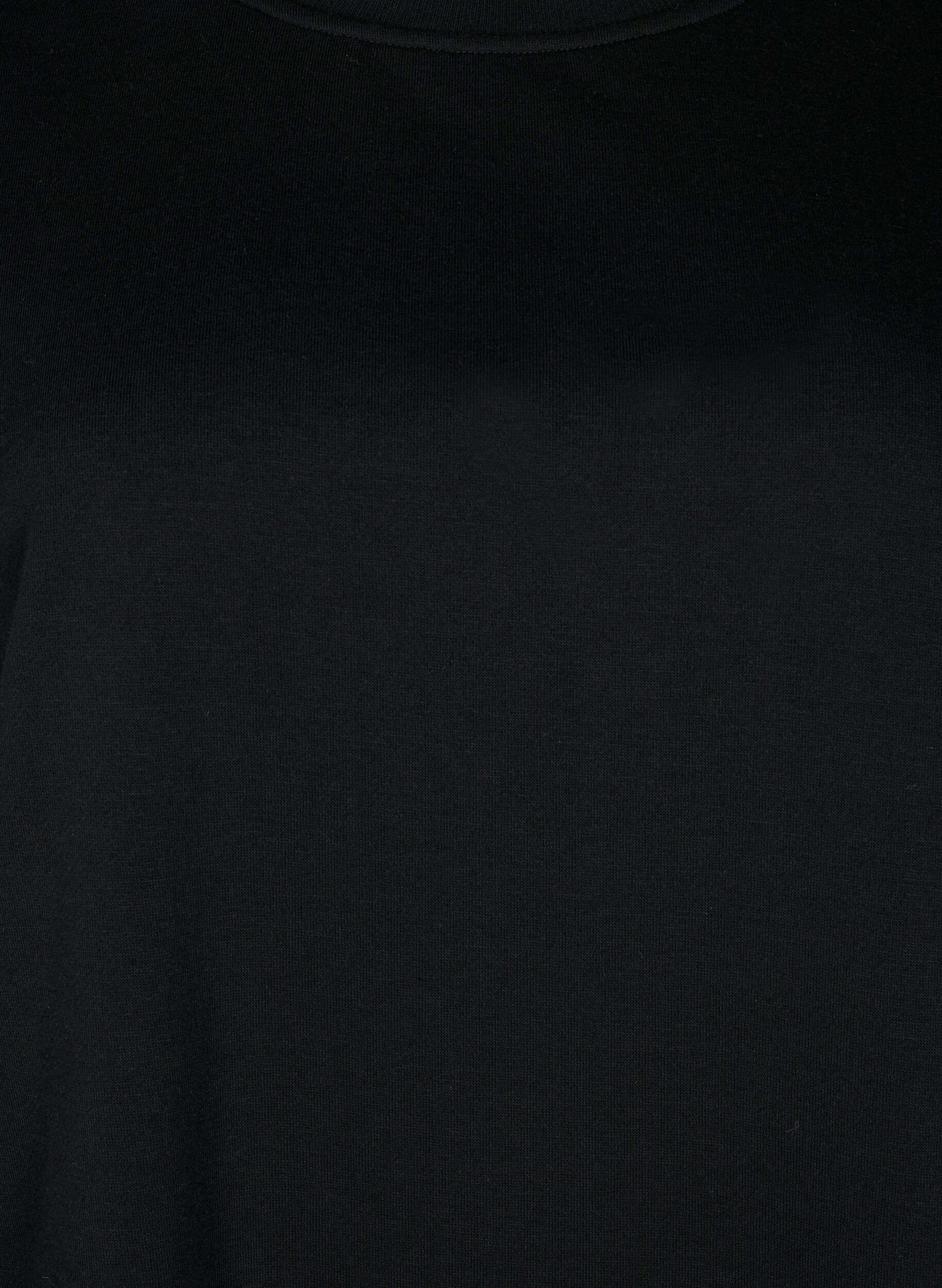 Zizzifashion Sweatshirt with 1/2 sleeves, Black, Packshot image number 2