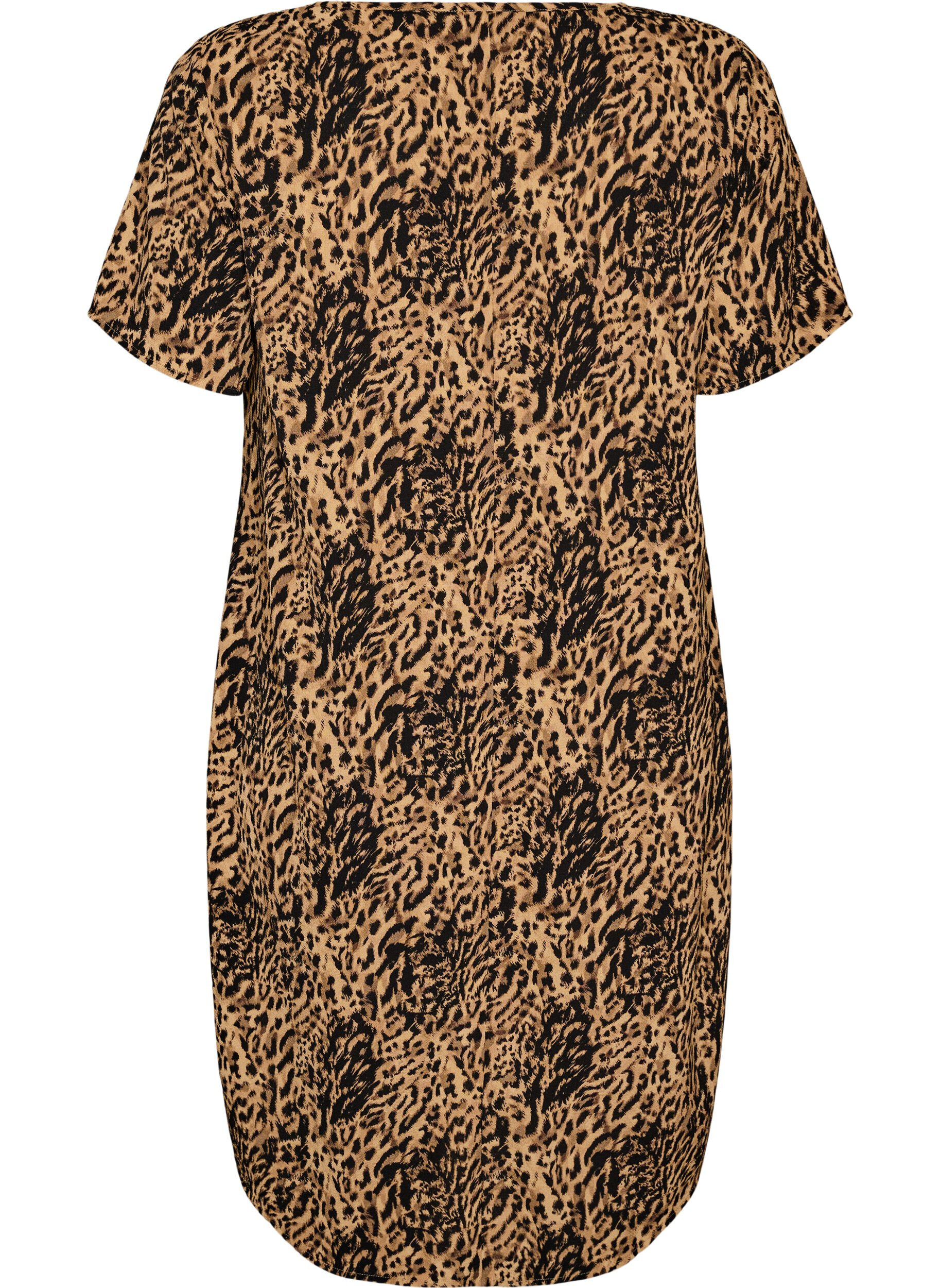 ZizzifashionDress with print and short sleeves, Brown, Packshot image number 1
