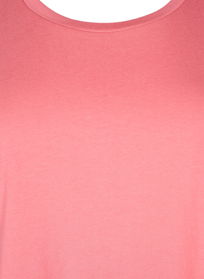 Short-sleeved cotton blend t-shirt, Rose, Packshot image number 2