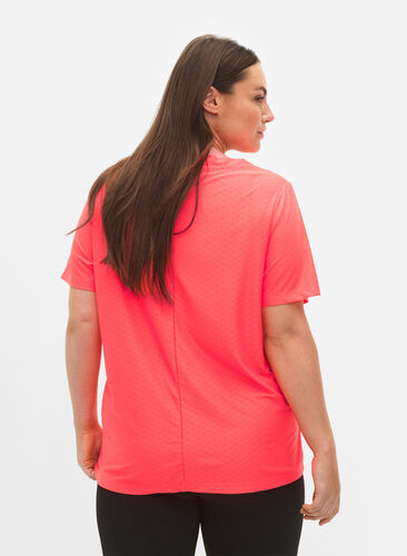Training t-shirt with v-neck and pattern, Fyring Coral ASS, Model image number 1