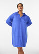 Short hoodie dress with a kangaroo pocket, Blue, Model image number 0