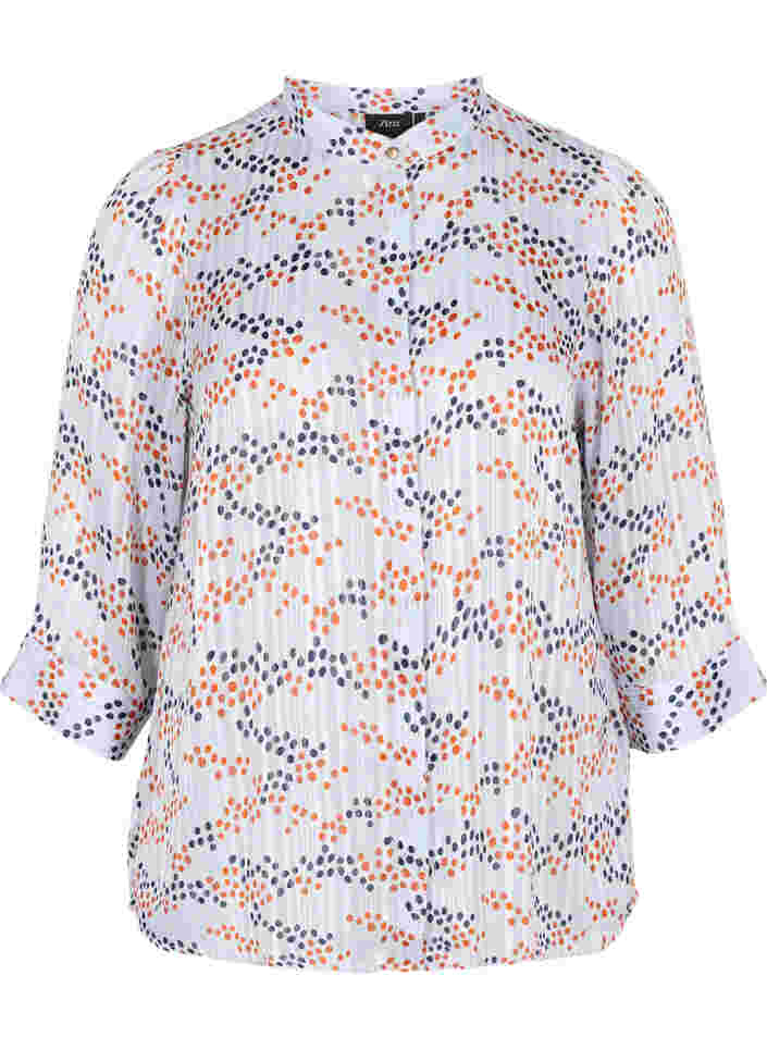 Printed shirt with 3/4 sleeves, Multi Dot, Packshot image number 0