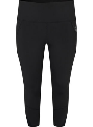 Sports leggings with side pocket and 7/8 length, Black, Packshot image number 0