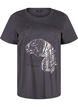 Cotton T-shirt with print, Asphalt w. Tiger, Packshot image number 0