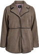 Soft teddy jacket with contrast details, Brown, Packshot image number 0