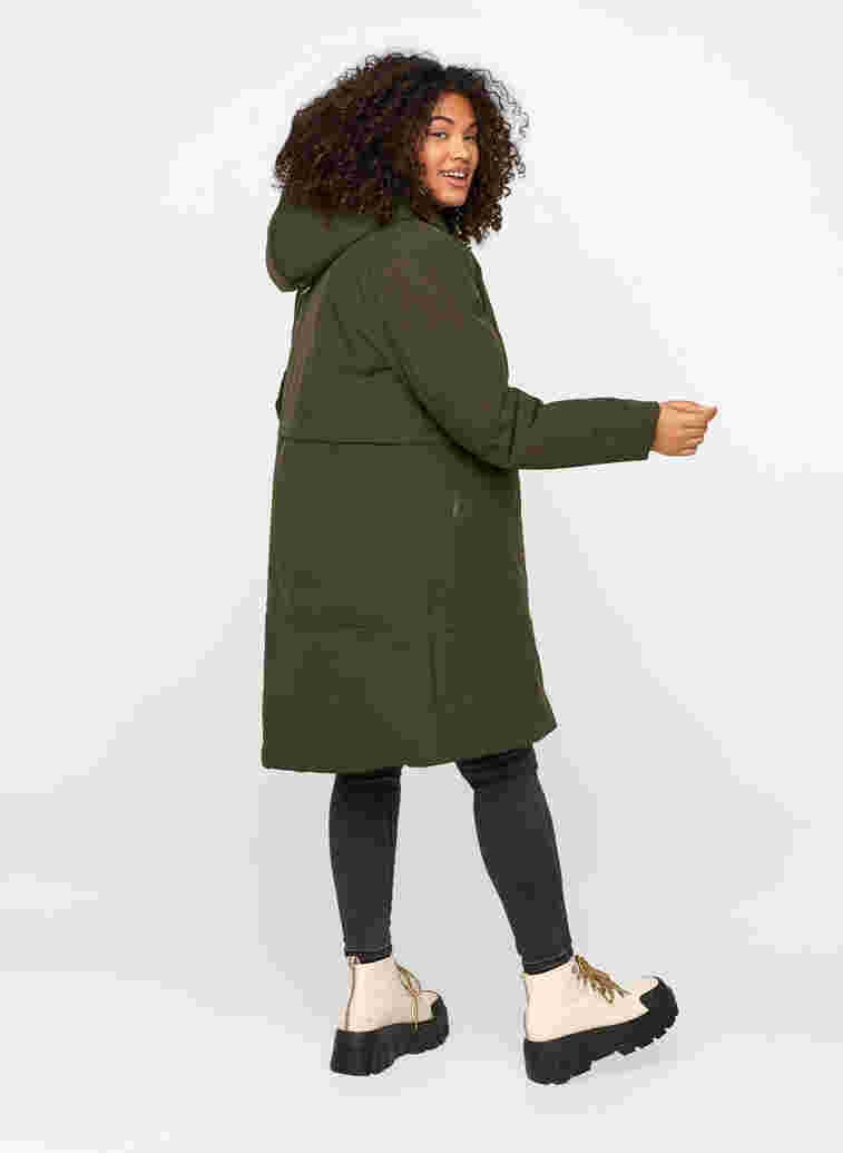 Winter jacket with a drawstring waist, Forest Night, Model image number 1