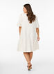Knee-length jacquard dress with short sleeves, Whisper White, Model image number 1