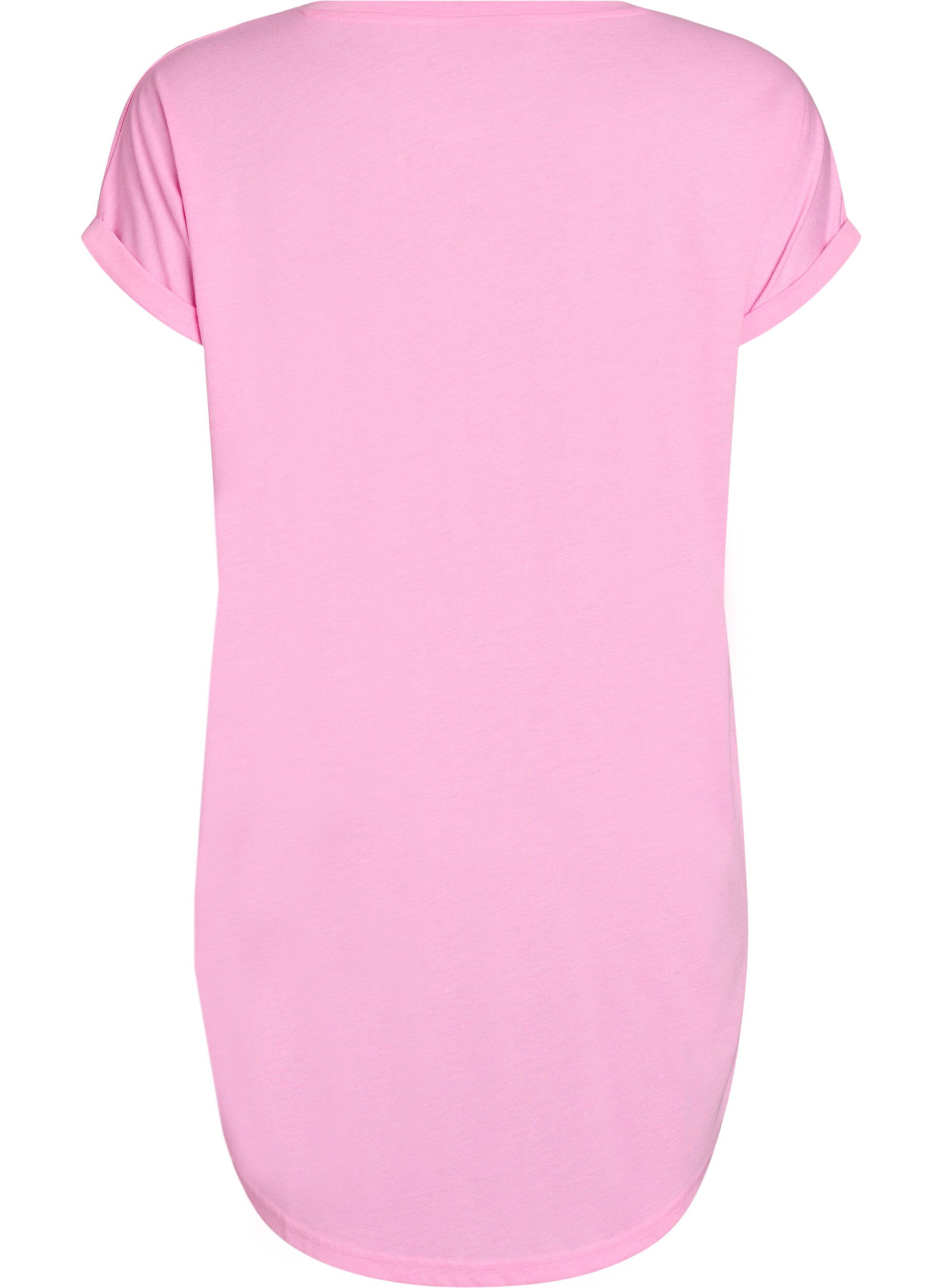 ZizzifashionShort sleeve nightgown with text print, Pink, Packshot image number 1