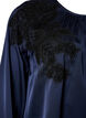 Satin blouse with lace appliqu&eacute; and pearls, Blue, Packshot image number 2
