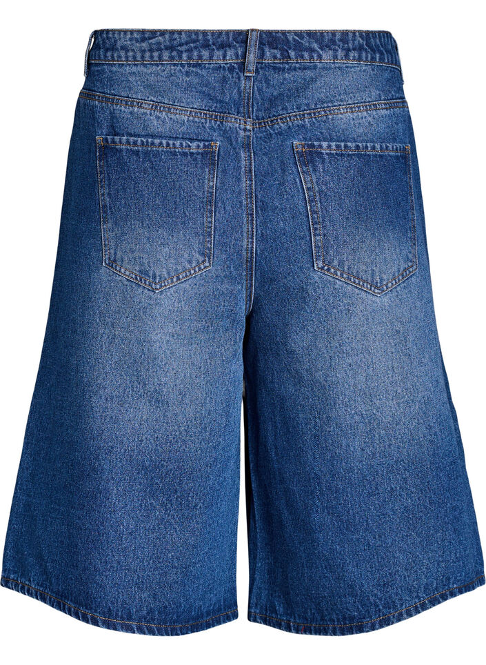 High-waisted denim shorts, Blue, Packshot image number 1