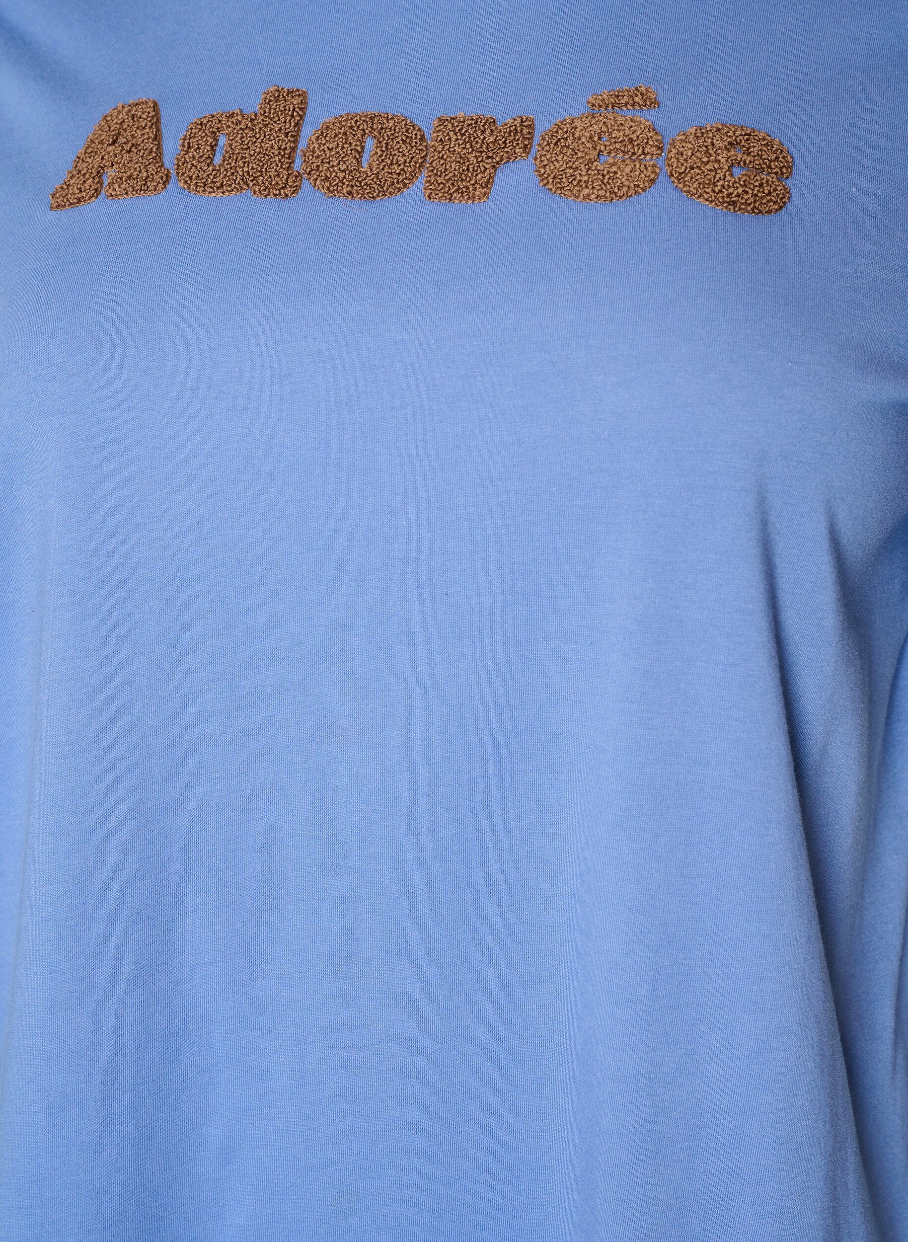ZizzifashionOrganic cotton T-shirt with front print, Blue, Packshot image number 2