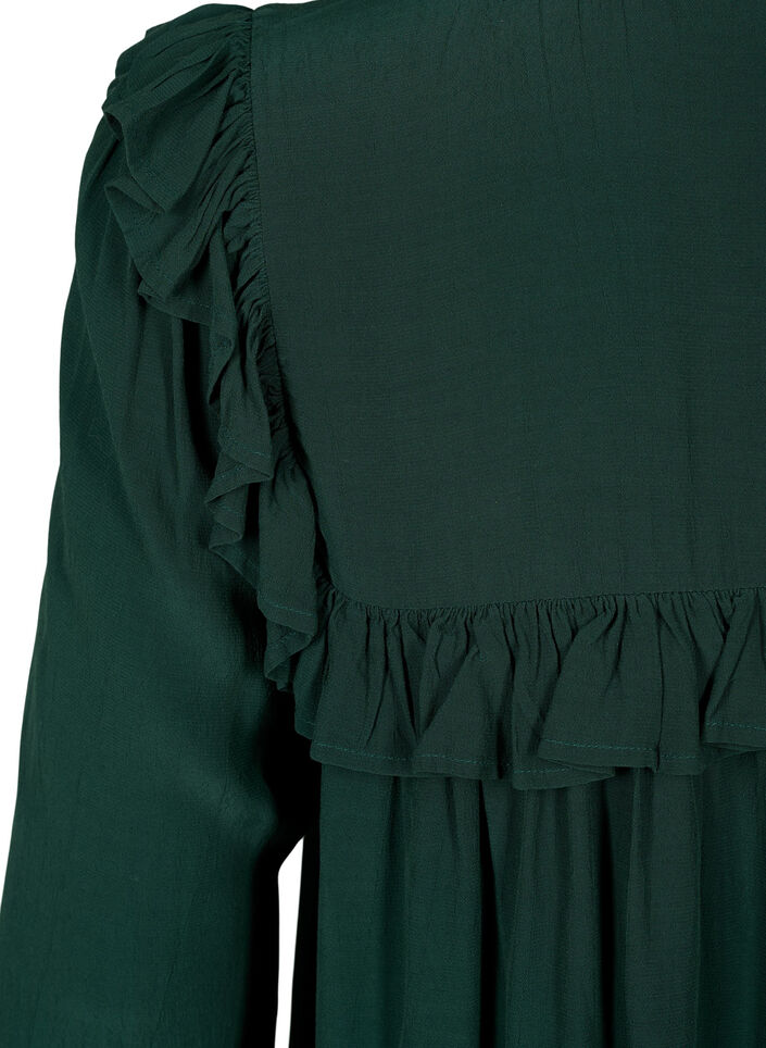 Viscose tunic with ruffles, Scarab, Packshot image number 3