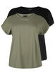 2-pack short-sleeved t-shirts, Green, Packshot image number 0