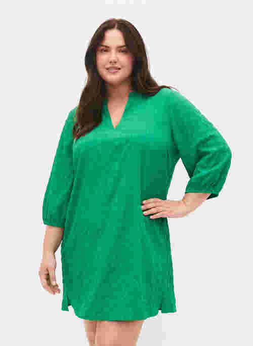 Textured tunic with 3/4 sleeves